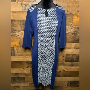 Triuhuology Women's Navy Blue Polka Dot Dress Size 12 Large AB 617
